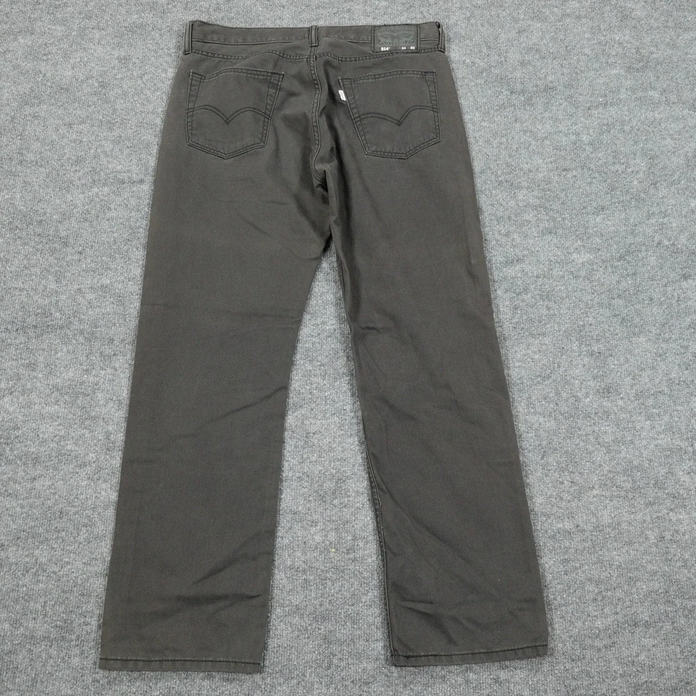 Levi's 514 Jeans Mens 34x30 Gray Straight Leg Cotton Twill Casual Classic
